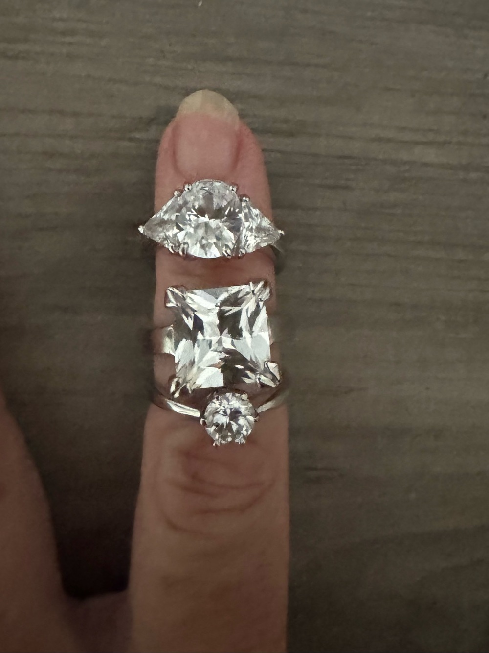 Set of 3 Rings Costume Jewelry Vintage M & S (UK) Silver